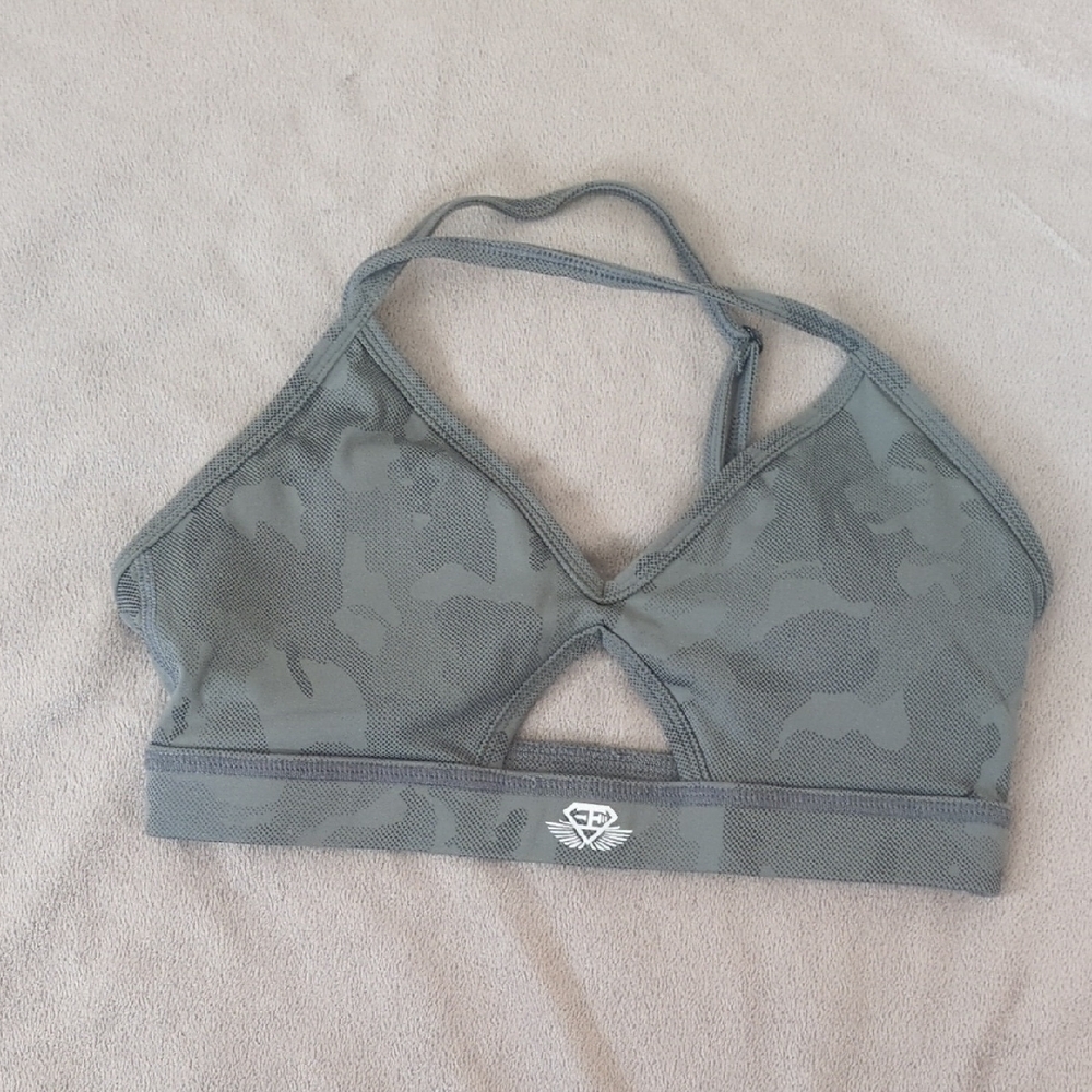 Under Armour Gray Camouflage Sports Bra